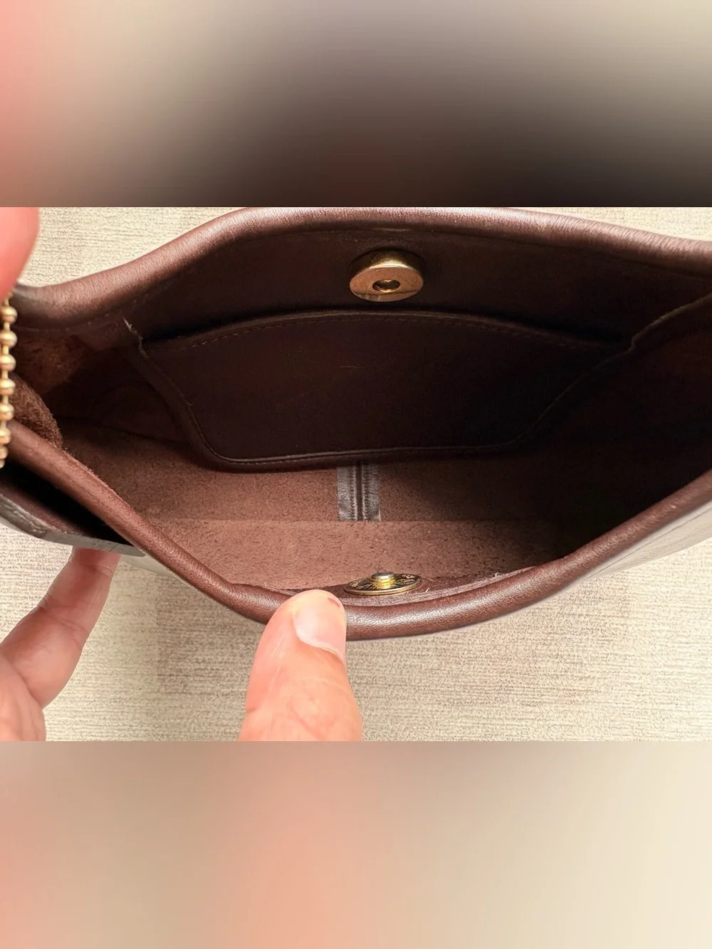 COACH Vintage Mini Ergo Crescent Brown Leather Satchel Shoulder Bag Handbag 9027